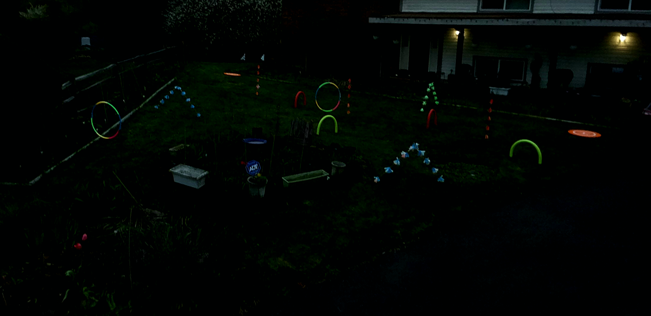 Playground at night.